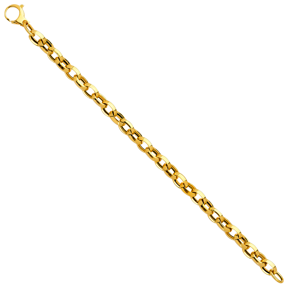 Lady's 14 Karat Fancy Link Bracelet 
Color: Yellow
Length: 7.5"
Gender: Ladies