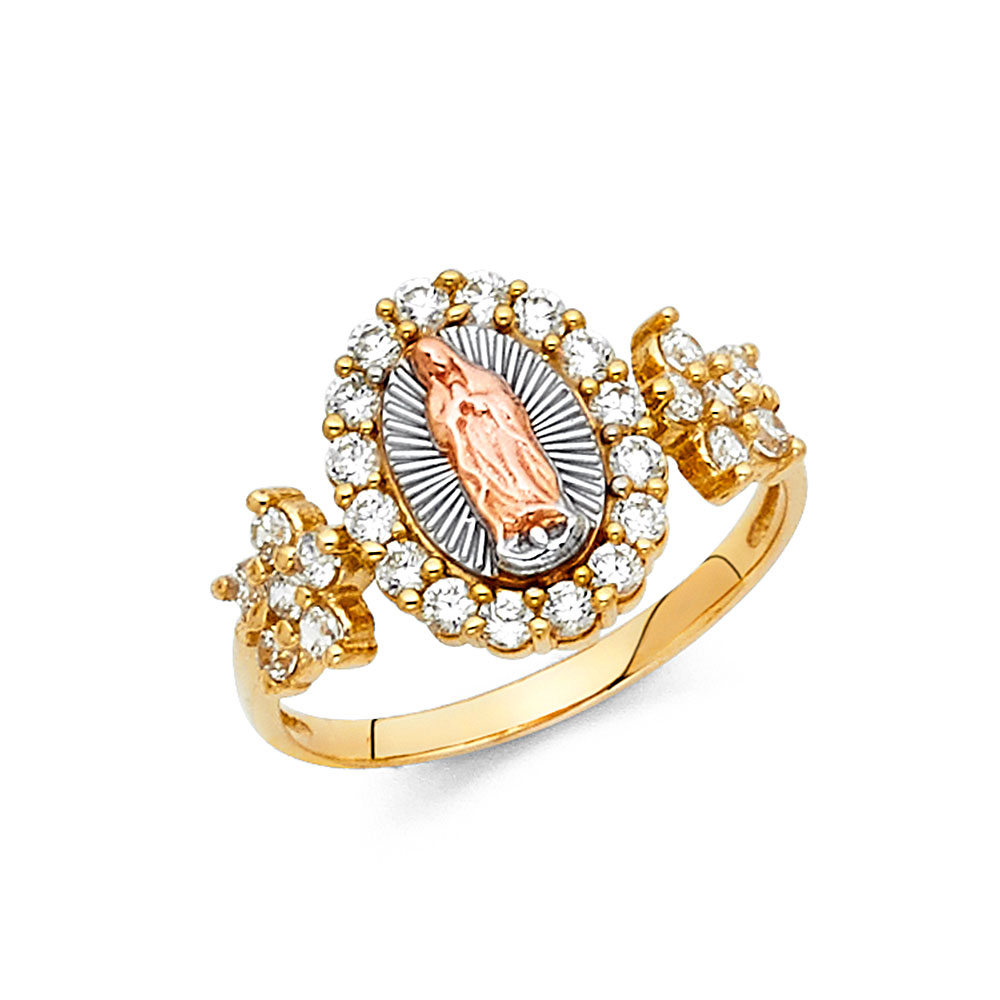 Lady's Yellow 14 Karat 3C CZ Guadalupe Ring