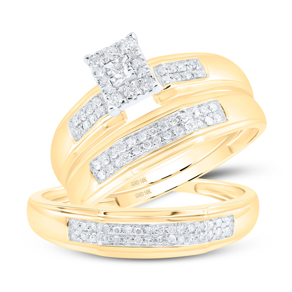 Lady's Yellow 10 Karat Wedding Set Finish: Polished
Wedding: Trio