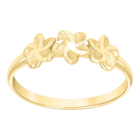 Lady's Yellow 10 Karat Dc Floral Fashion Ring