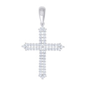 White Sterling Silver Cz Cross Pendant Length: 40
Gender: Unisex