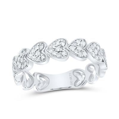 Lady's White 10 Karat Fashion band Ring Length 4.9 = 0.333tw Round Dia