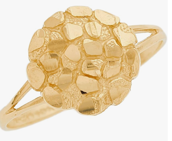 Lady's 10 Karat Fashion Nugget round Ring Size 7 Color: Yellow