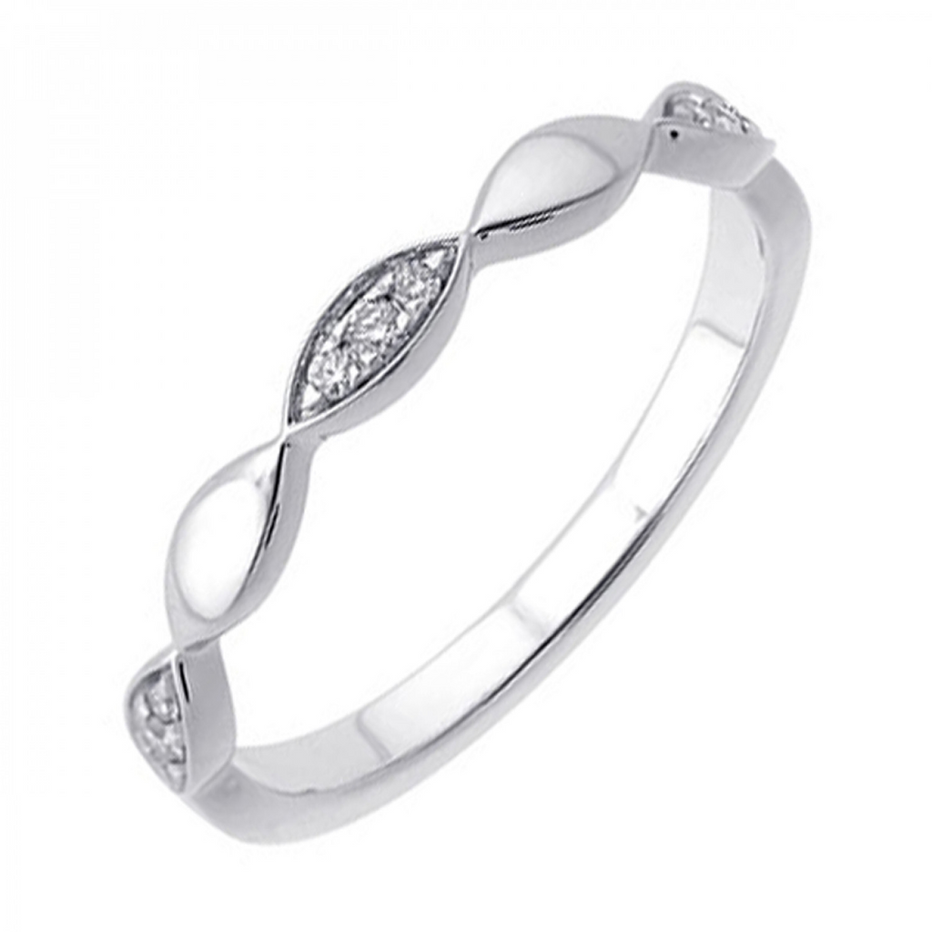 Lady's White 14 Karat Wedding Band 9 0.05tw Round SI2 Diamonds Finish: Polished
Gender: Ladies