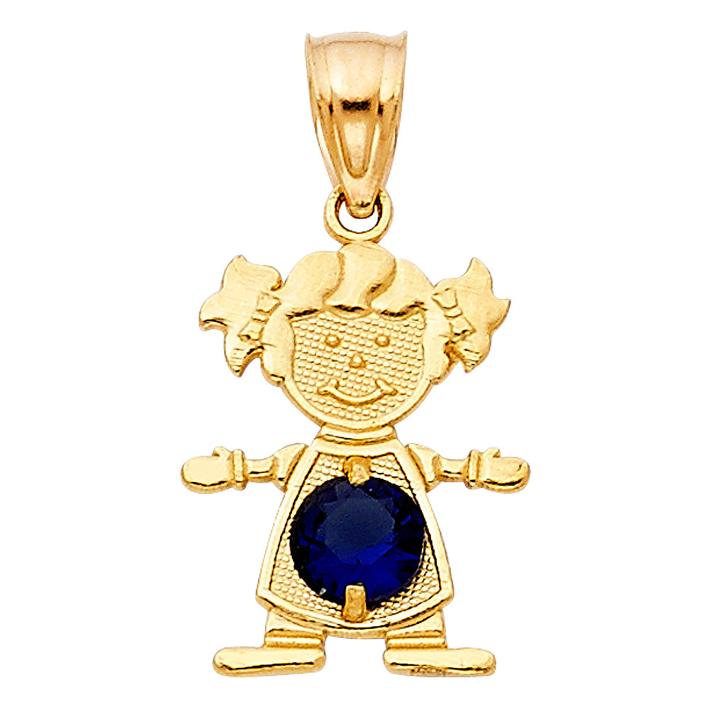 Yellow 14k Y/G September Birthstone Girl