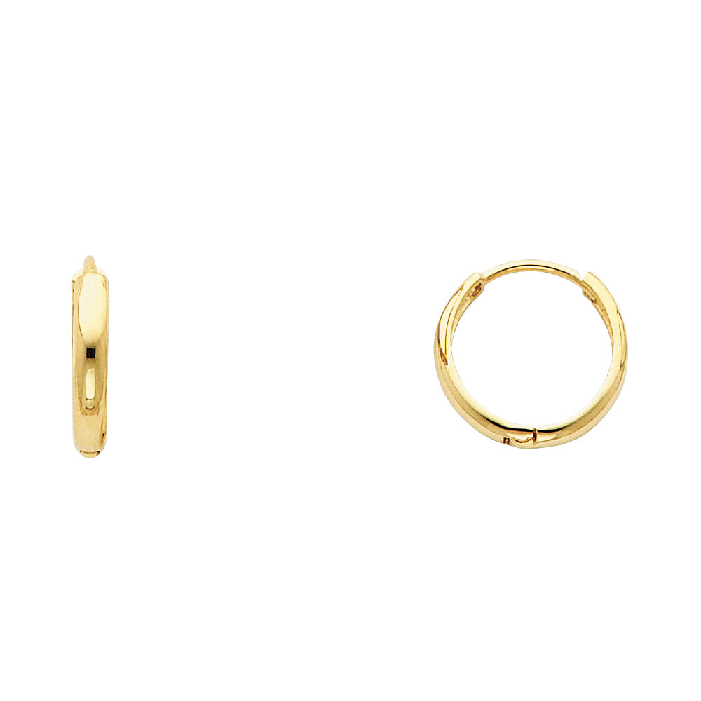 14k y/gd plain huggies 13mm
