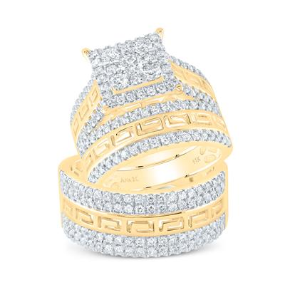 Lady's Yellow 14 Karat Wedding Set = 2.00tw Round Diamonds Finish: Polished
Wedding: Trio