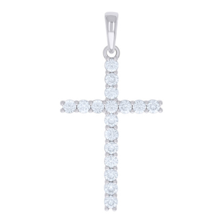 White Sterling Silver Cz Cross Pendant Length: 46
Gender: Unisex