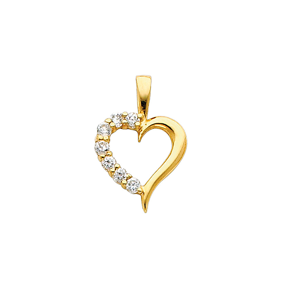 14 Karat Cz heart Charm Color: Yellow
Gender: Unisex