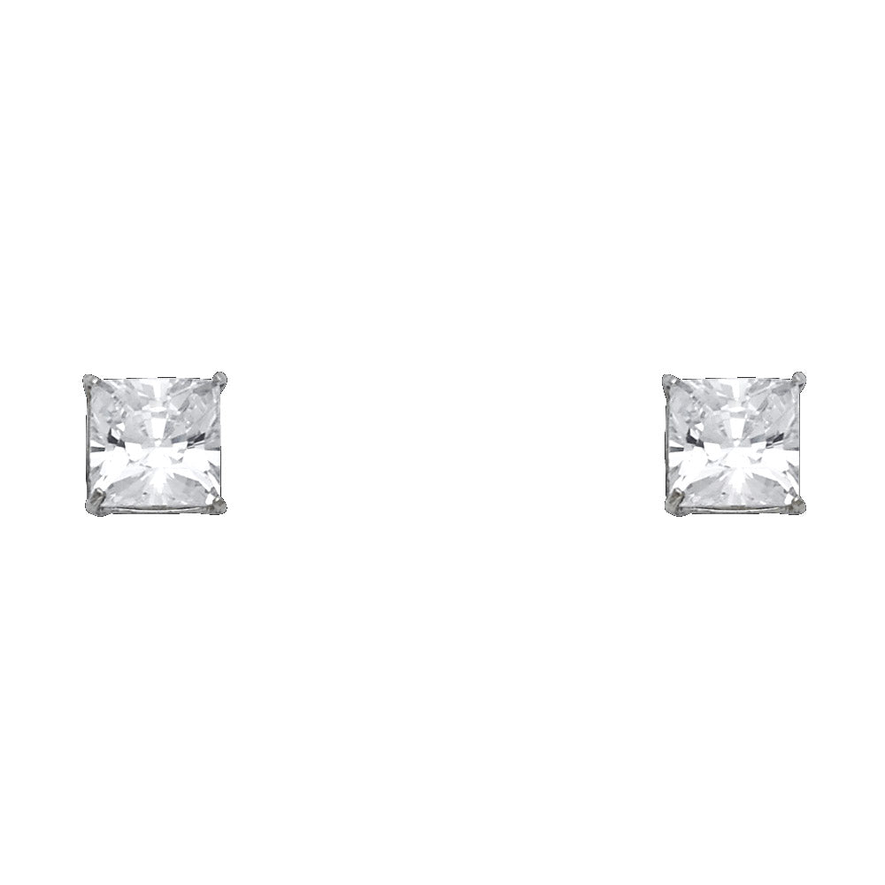 Lady's White 14 Karat Stud Earrings 
Length: 13.59