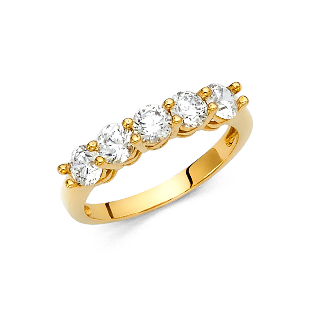 Lady's Yellow 14 Karat CZ band Gender: Ladies