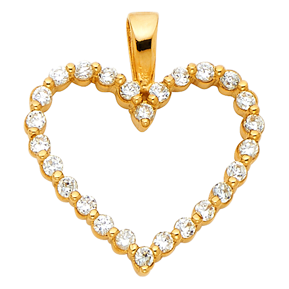 Yellow 14 Karat Heart Pendant Style: Fashion
Length: 16