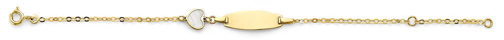 14 Karat Baby Heart ID
Color: Yellow
Length: 6"
Gender: Baby