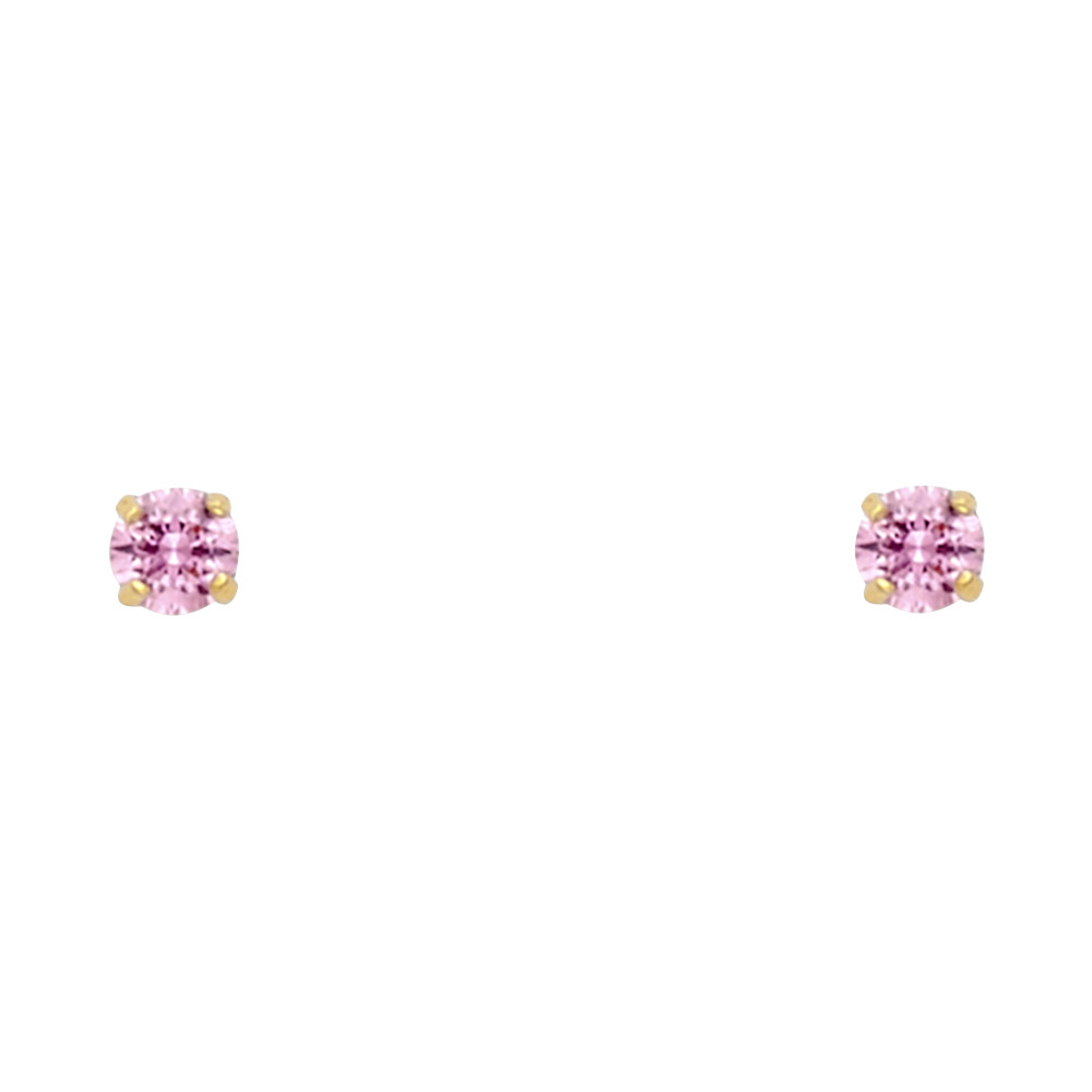 14KY Round 3mm Stud Earrings