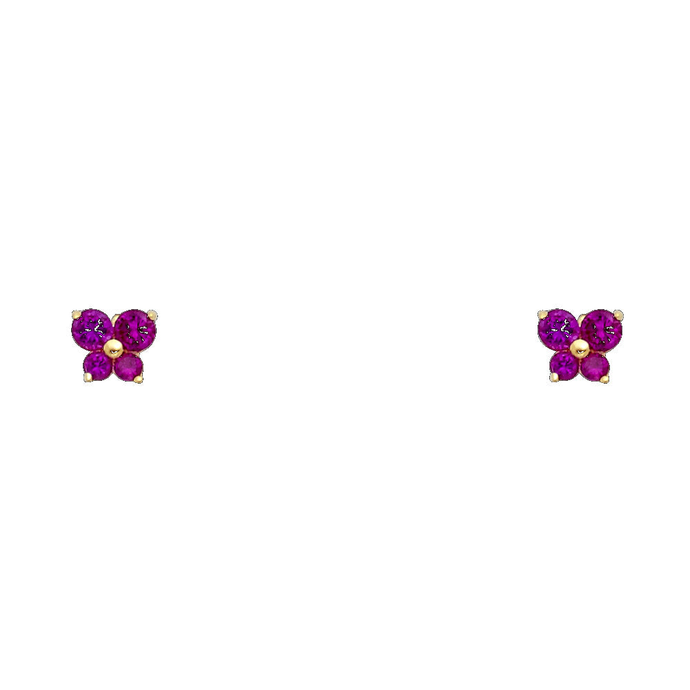 Lady's Yellow 14 Karat Butterfly Cz Earring - Oct  
Length: 3