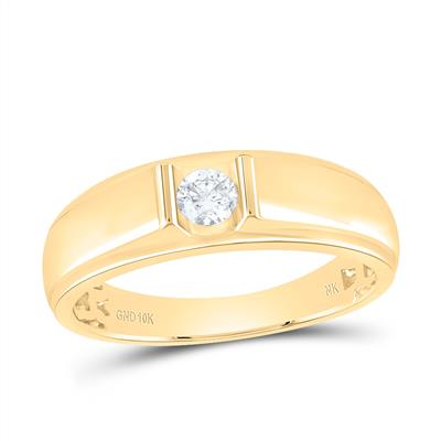 Yellow 14 Karat Men's Diamond Wedding Band one 0.25ct Round I/J I Diamond Finish: polished
Gender: Gentlement