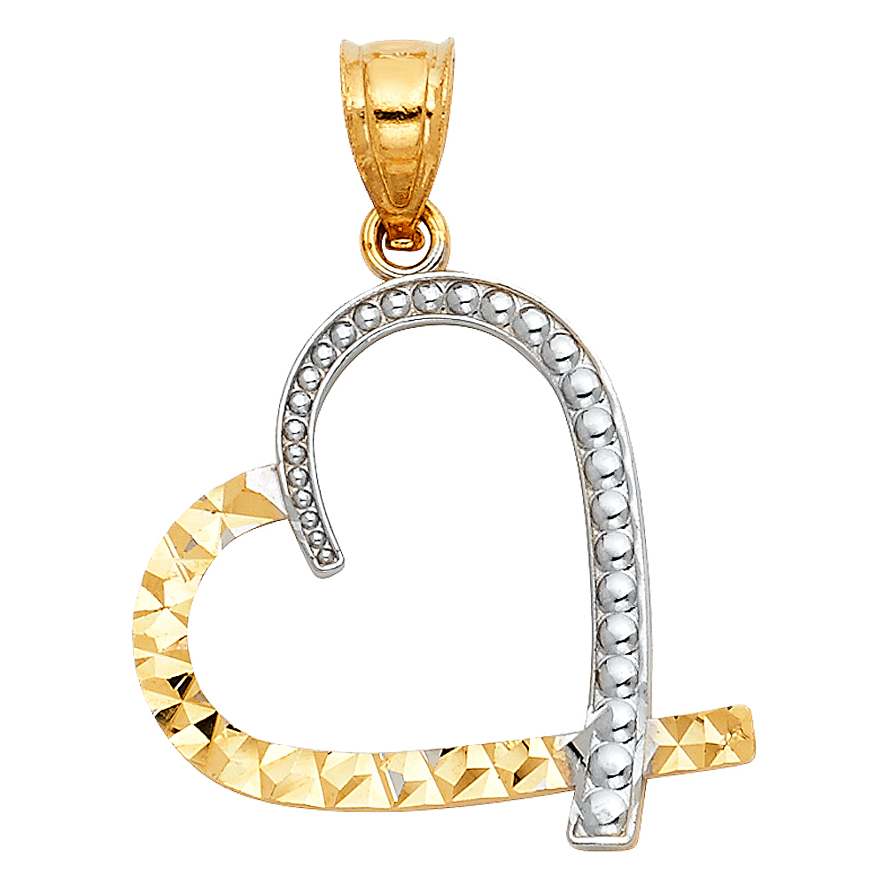 Two-Tone 14 Kara Heart Pendant Style: Fashion
Length: 20