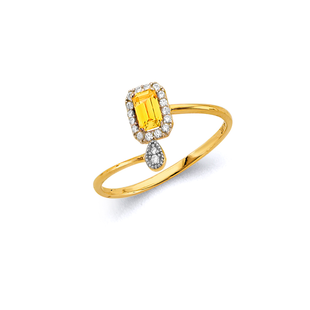 Lady's Yellow 14 Karat Emerald Citrine - Nov