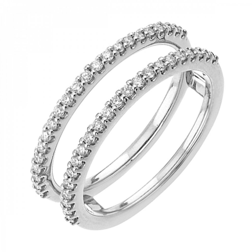 Lady's White 14 Karat Ring Wrap 44 0.333tw Round SI2 Diamonds Finish: