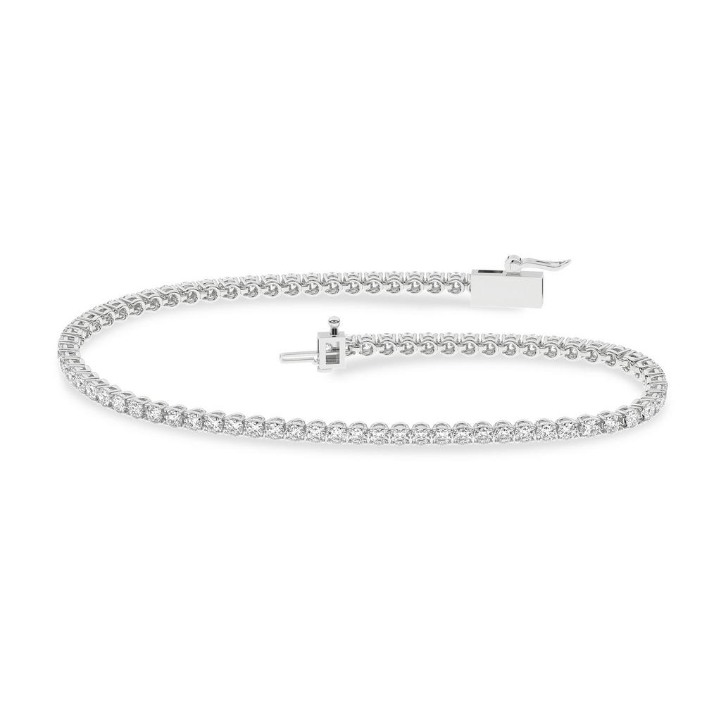 Lady's 14 Karat Lab Grown Diamond Tennis Bracelet 72 3.00tw Round E/F