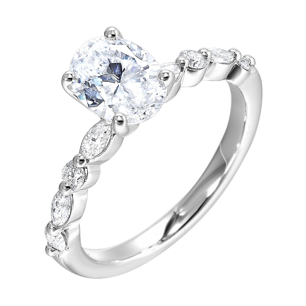 Lady's White 14 Karat Ring 8 0.333tw Various Shapes SI2 Diamond. CZ ce