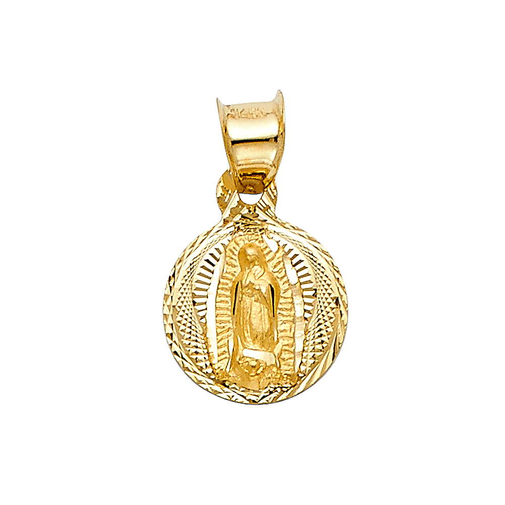 Yellow 14 Karat Guadalupe charm Length: 10