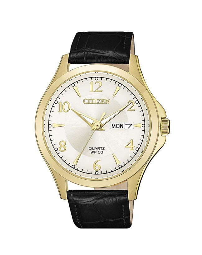 Citizen Watch Men Quartz WR50 SSG Black Leather
