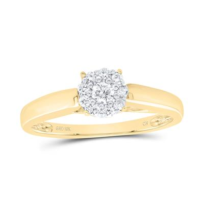 Lady's Yellow 10 Karat Engagement Ring 0.125tw Round Diamonds Finish: polished
Gender: Ladies