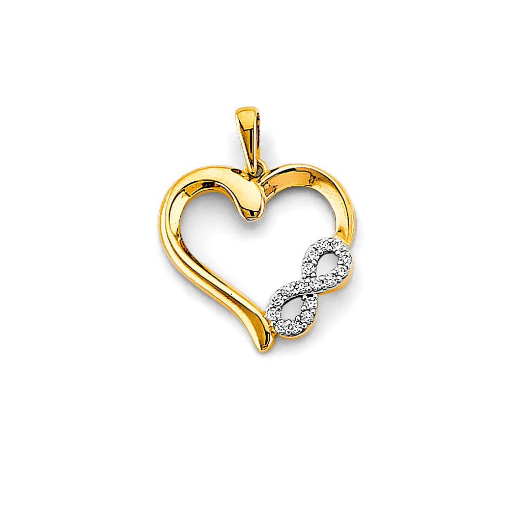 Yellow 14 Karat Heart Pendant 
Length: 20