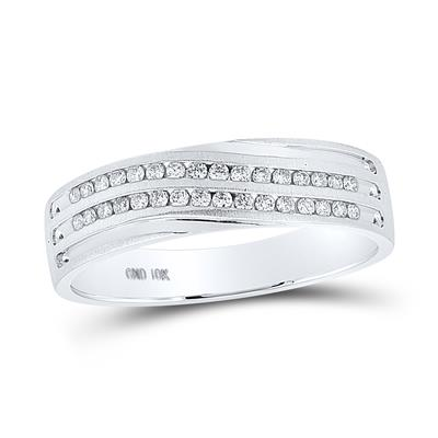 Gent's White 10 Karat Wedding Band Ring 0.25tw Round Diamonds Finish: Polished
Gender: Gentlement