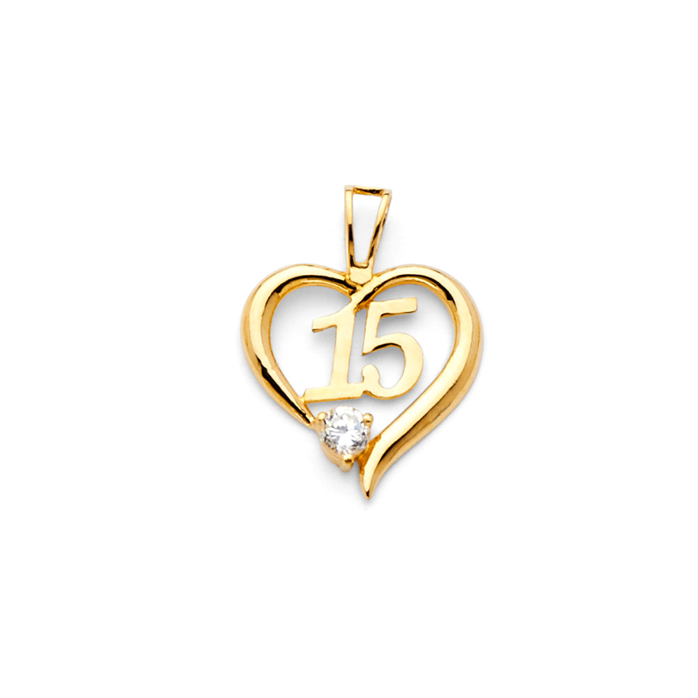 14 Karat Charm Heart 15 cz Length 19 Color: Yellow
Gender: ladies