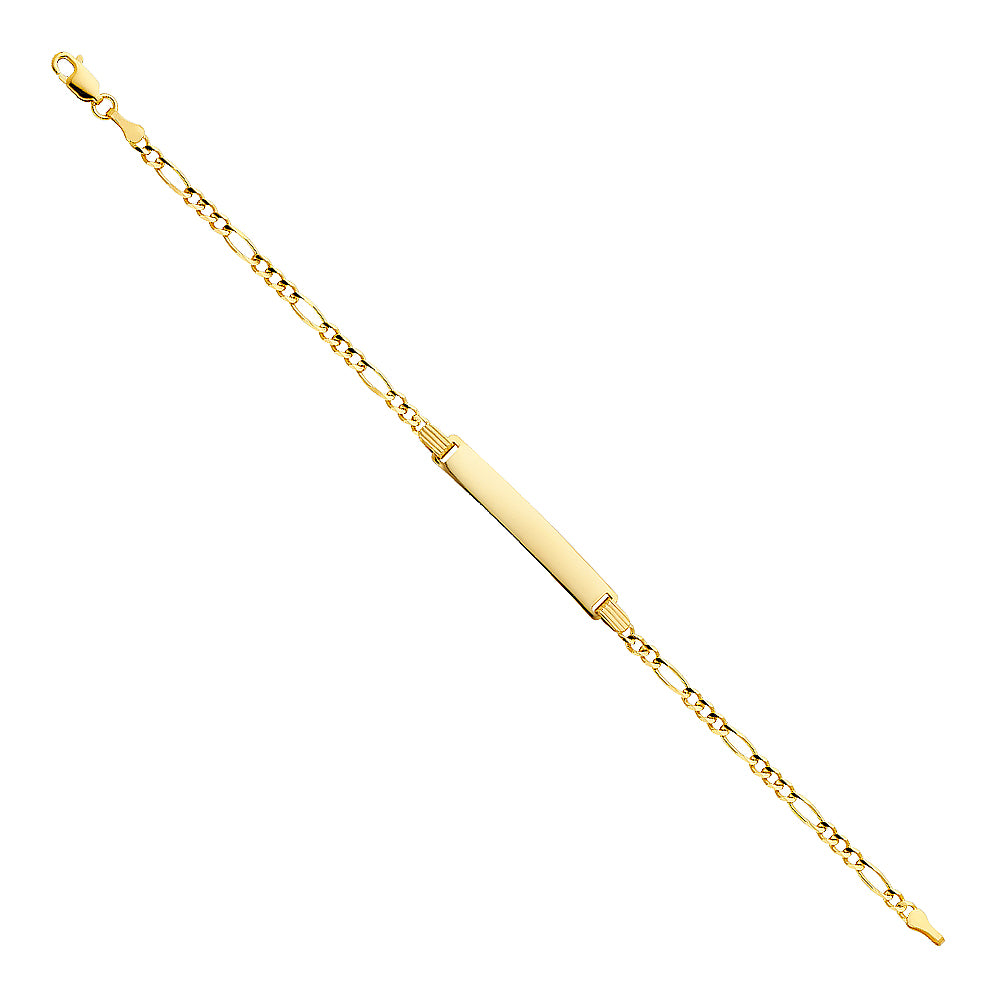 Lady's Yellow 14 Karat Id Bracelet Style: Figaro
Length: 7.5"