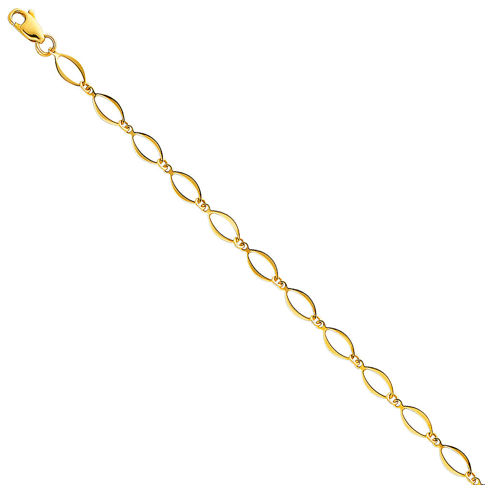 Yellow 14 Karat light BraceletLength: 7"
Gender: ladies