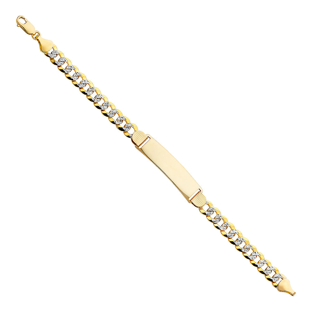 Yellow 14 Karat Cz Id Bracelet Bracelet Style: Cuban Pave
Length: 8.5