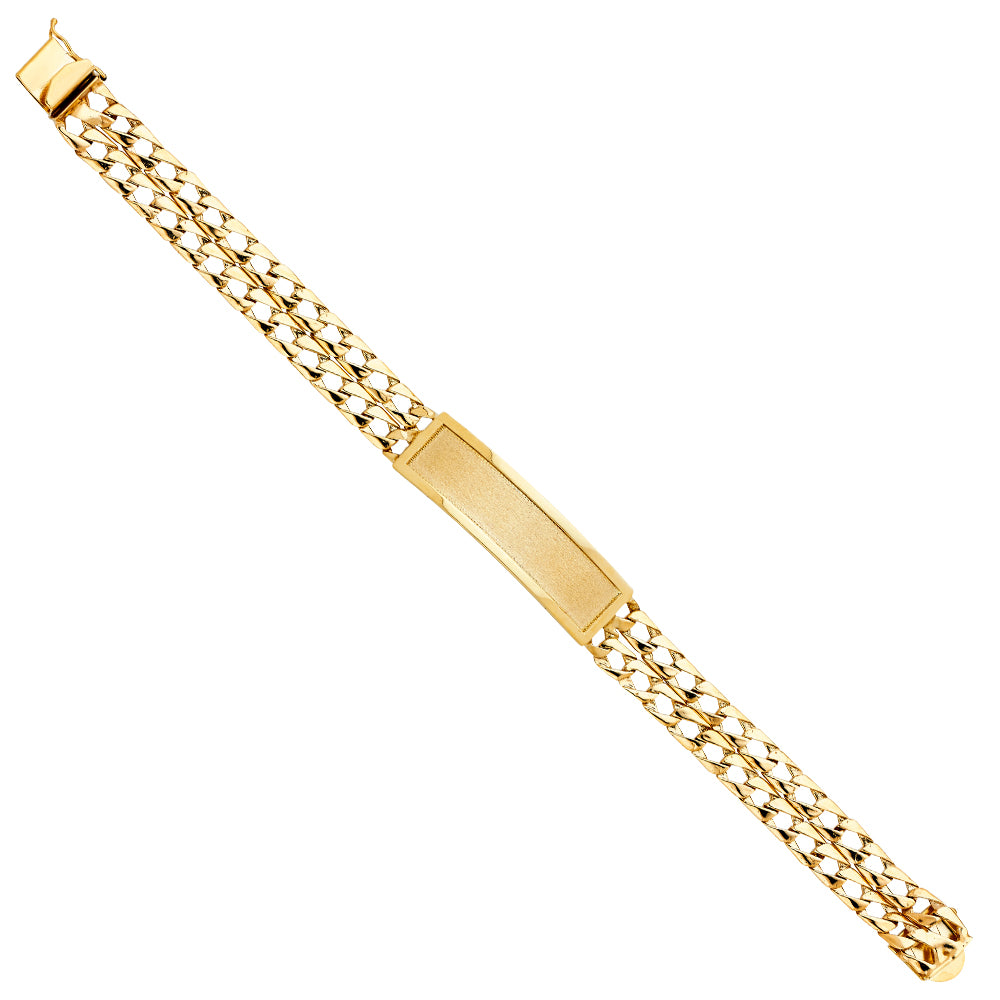 Gent's Yellow 14 Karat Cuban Id  Bracelet Style: Cuban
Length: 8.5"