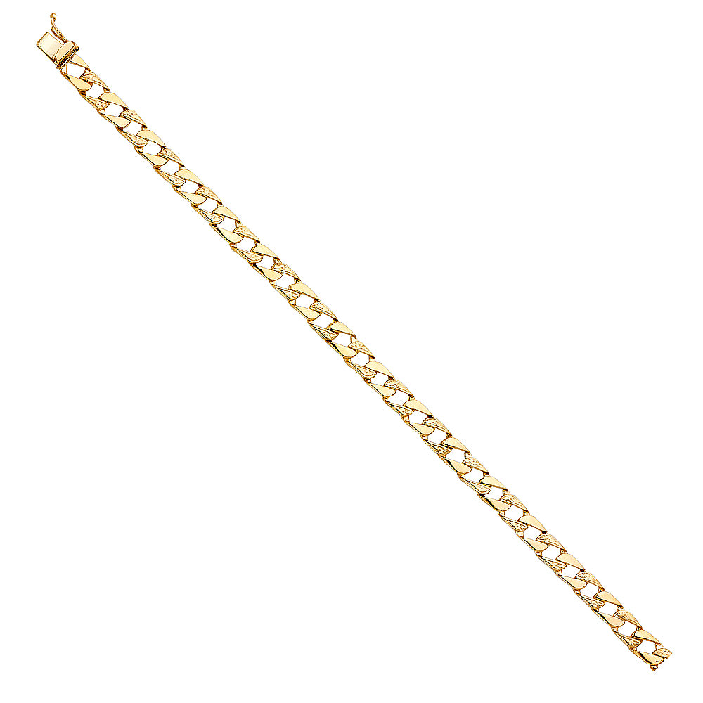 Men's yellow gold bracelet 8"