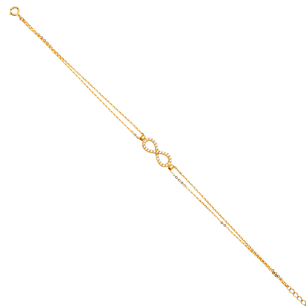 Lady's 14 Karat Infinity Bracelet Style: Fashion
Color: Yellow
Lengt