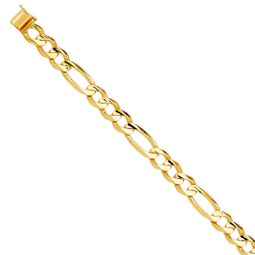 Gent's Yellow 14 Karat Solid Bracelet Style: Figaro
Length: 9"
Gende