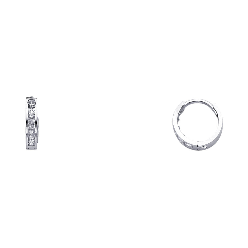 14K W/Gd Single Cz Huggies