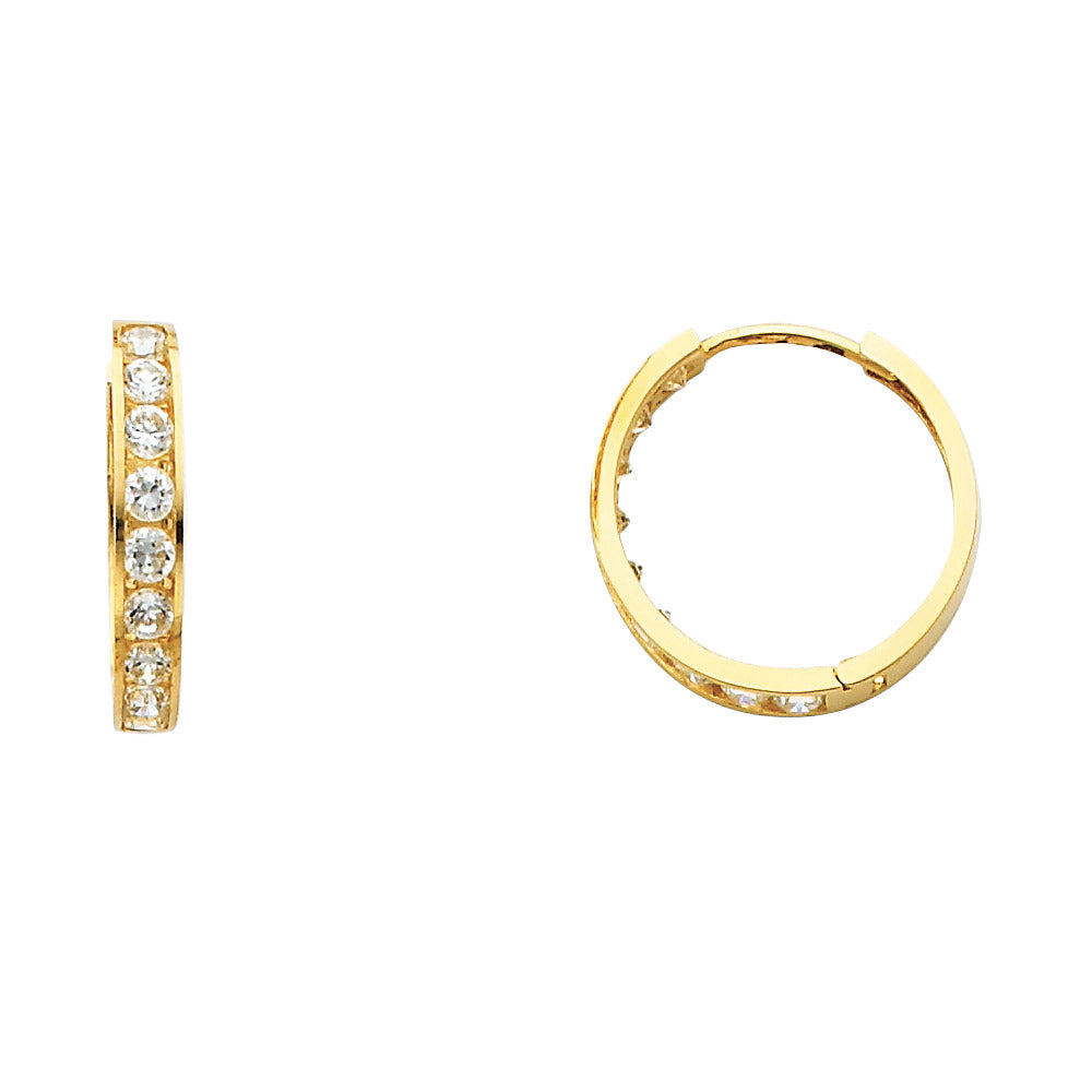 14KY CZ Huggies Earrings
Length: 17
