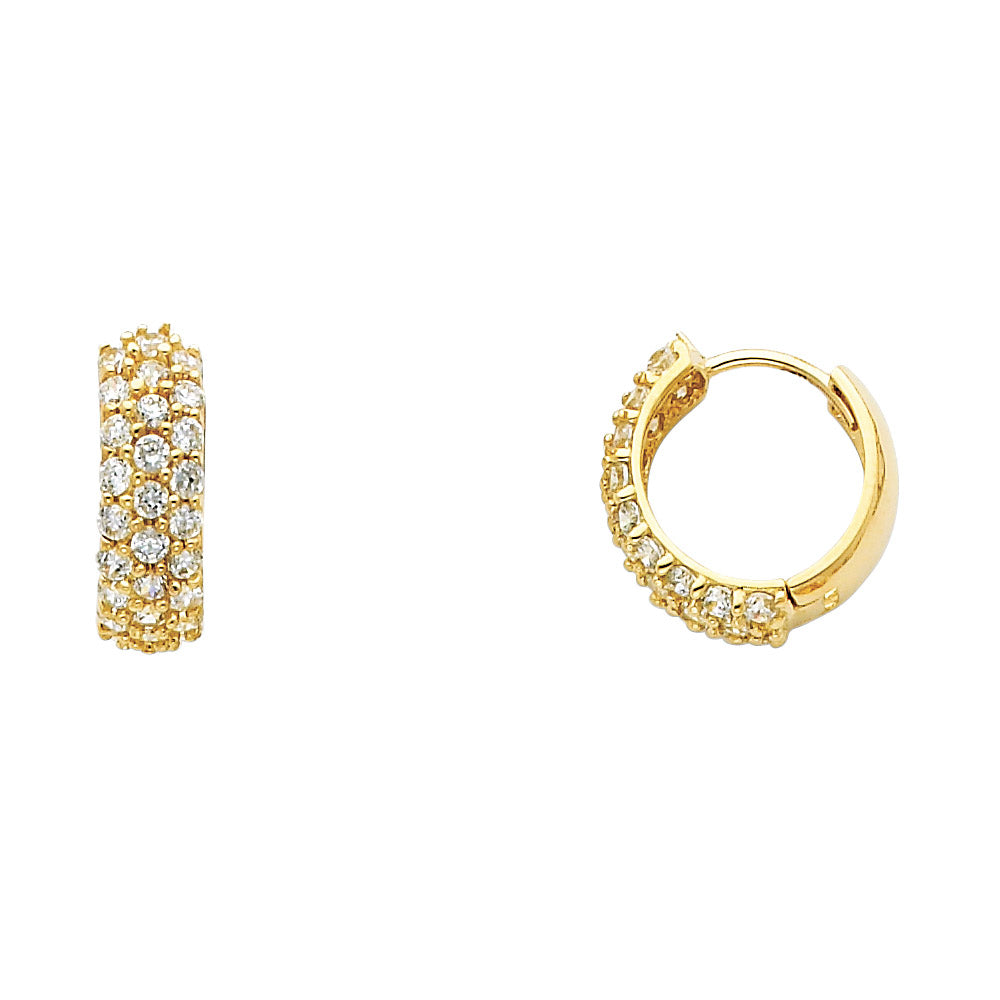 14K Y/Gd Cz Huggies Hoops