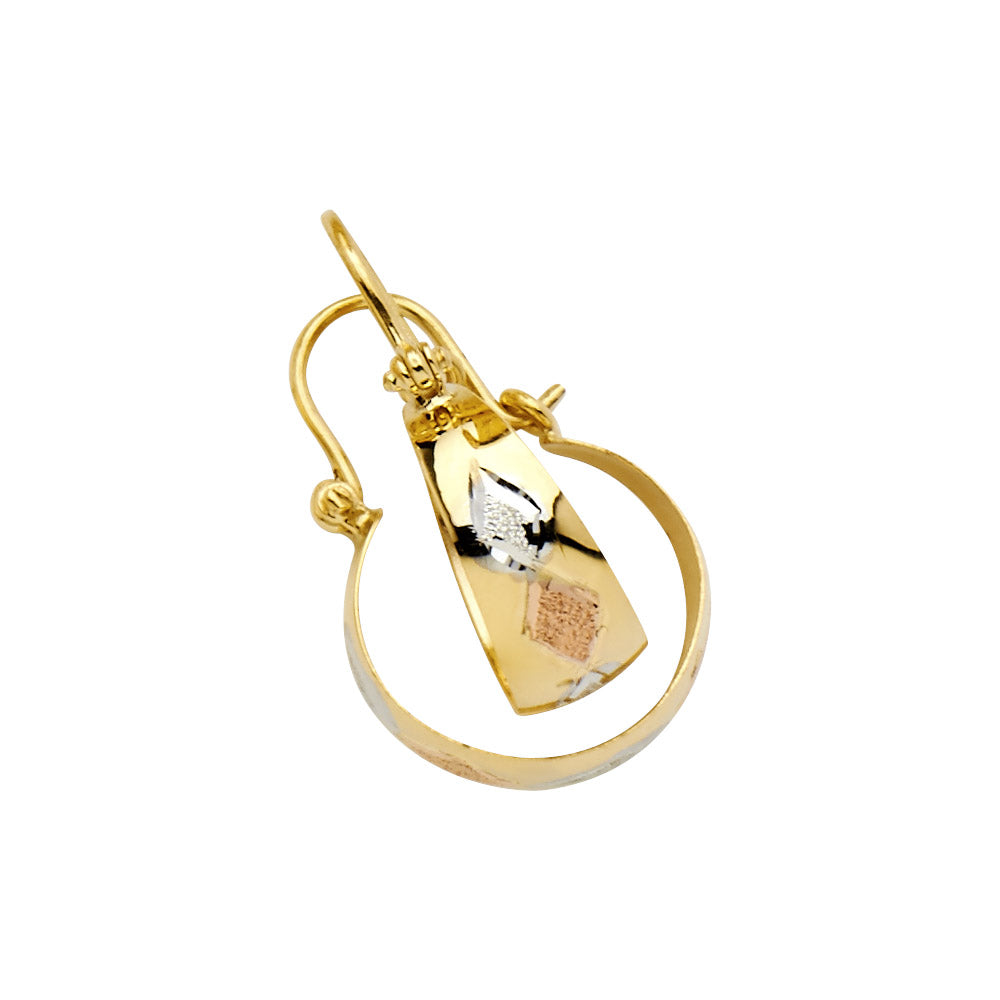 Lady's Three-Tone 14 Karat DC Garaduated Earrings Length: 25.6