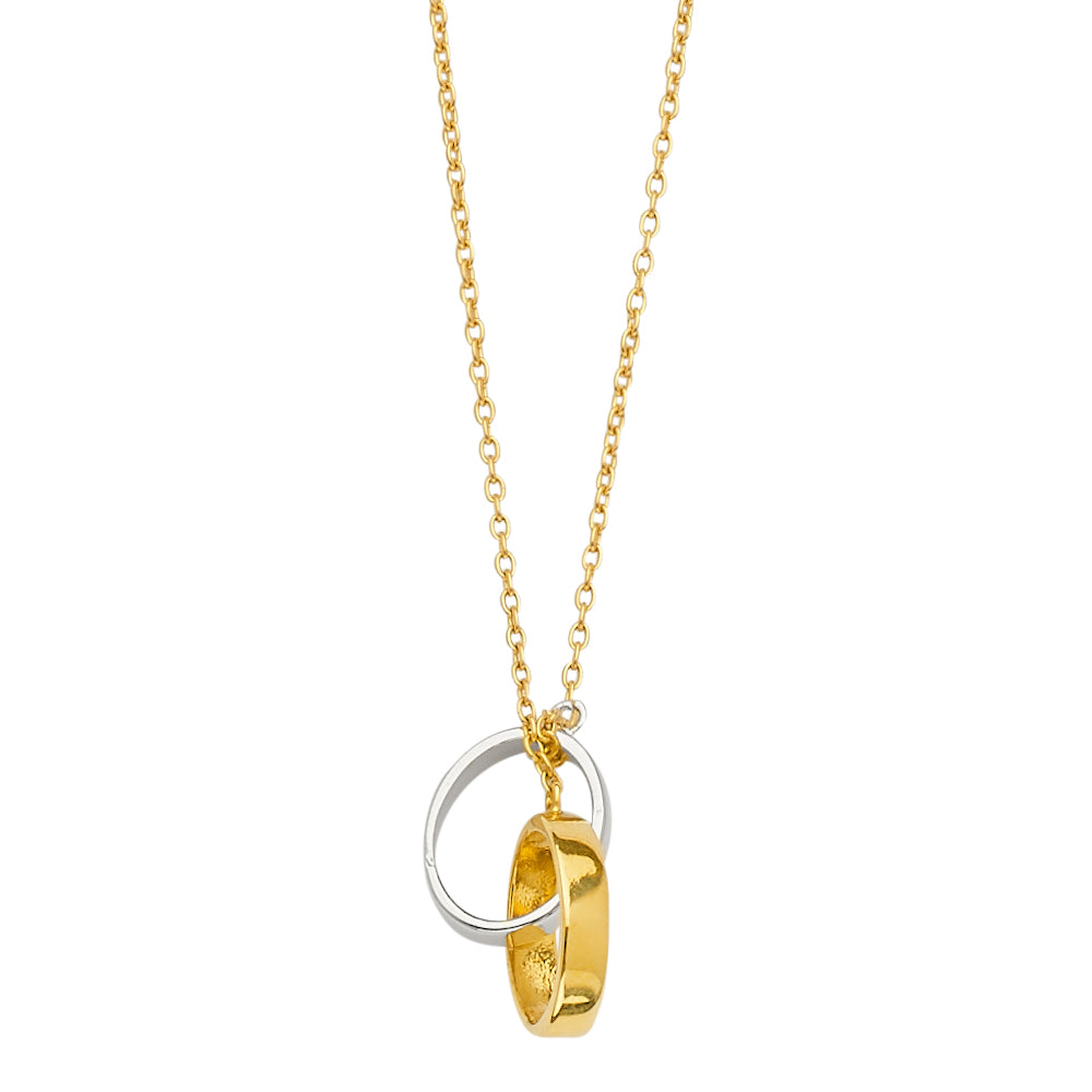 Lady's Two-Tone 14 Karat Light chain w/eternity Necklace Length 18"