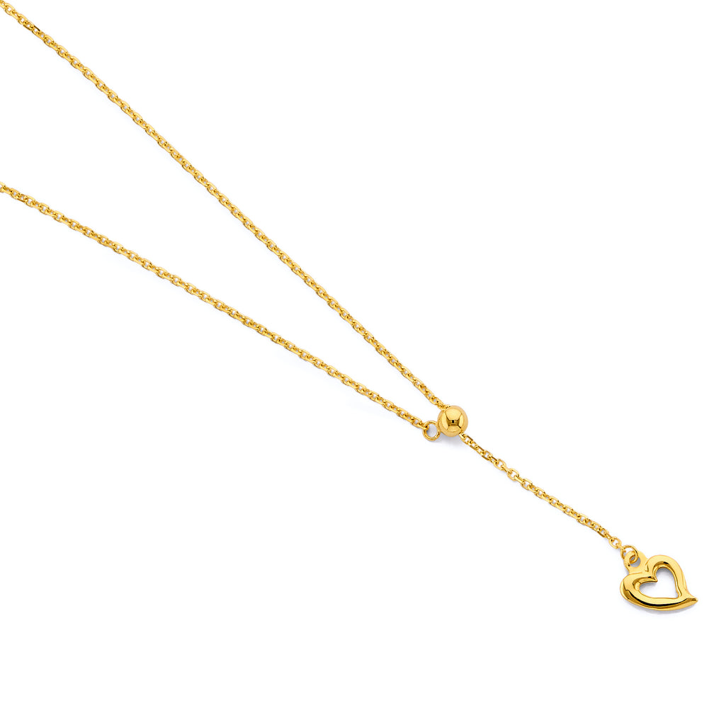 Lady's 14 Karat Heart Necklace 
Color: Yellow
Length: 18"
17 + 1