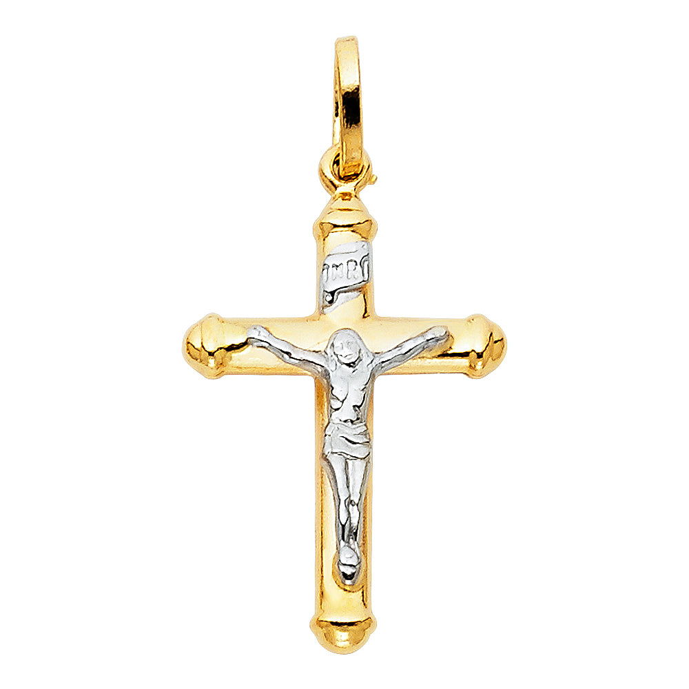 14 Karat Hollow Crucifix Charm Length 30 Color: Two-Tone
Gender: Gent