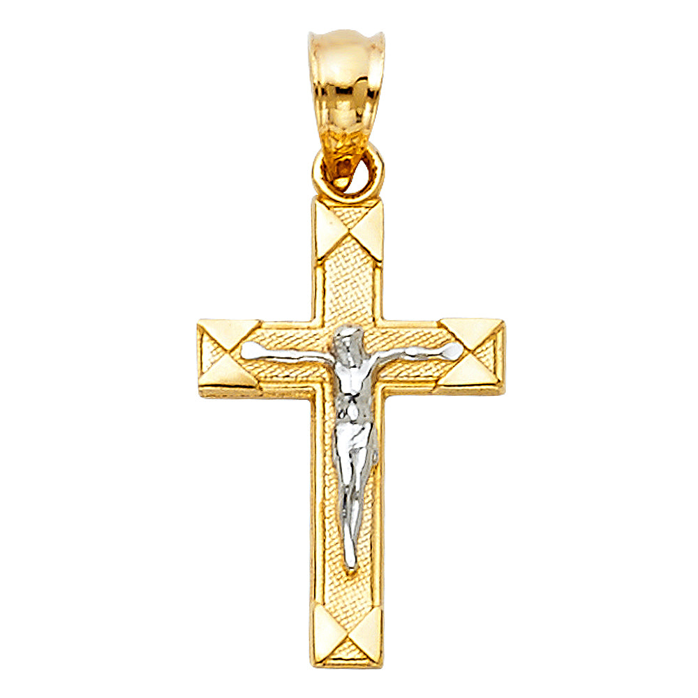14 Karat Charm Crucifix Length 24 Color: Two-Tone
Gender: Unisex