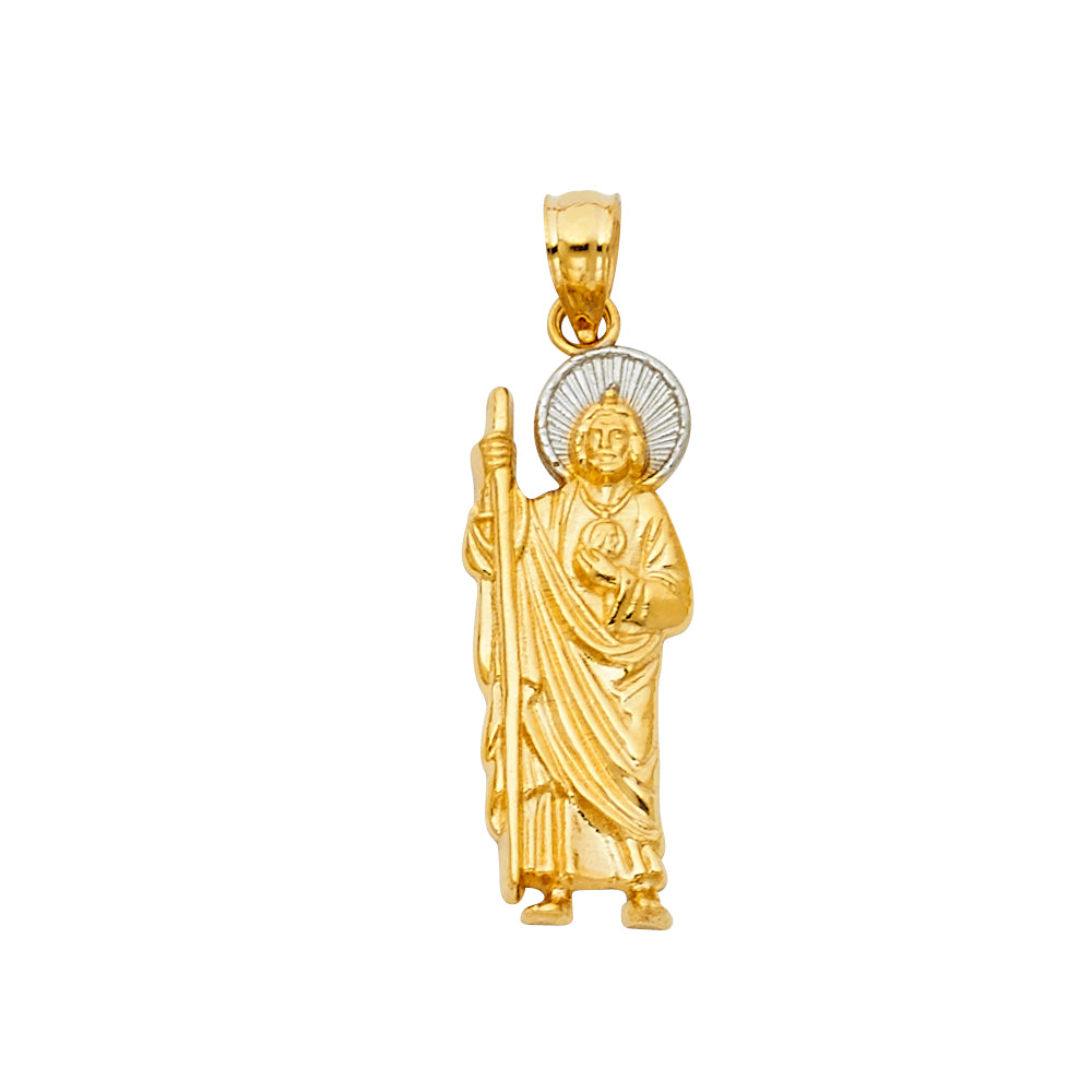 Two-Tone 14 Karat St Jude Diamond Cut Charm Length: 28.79
Gender: Uni