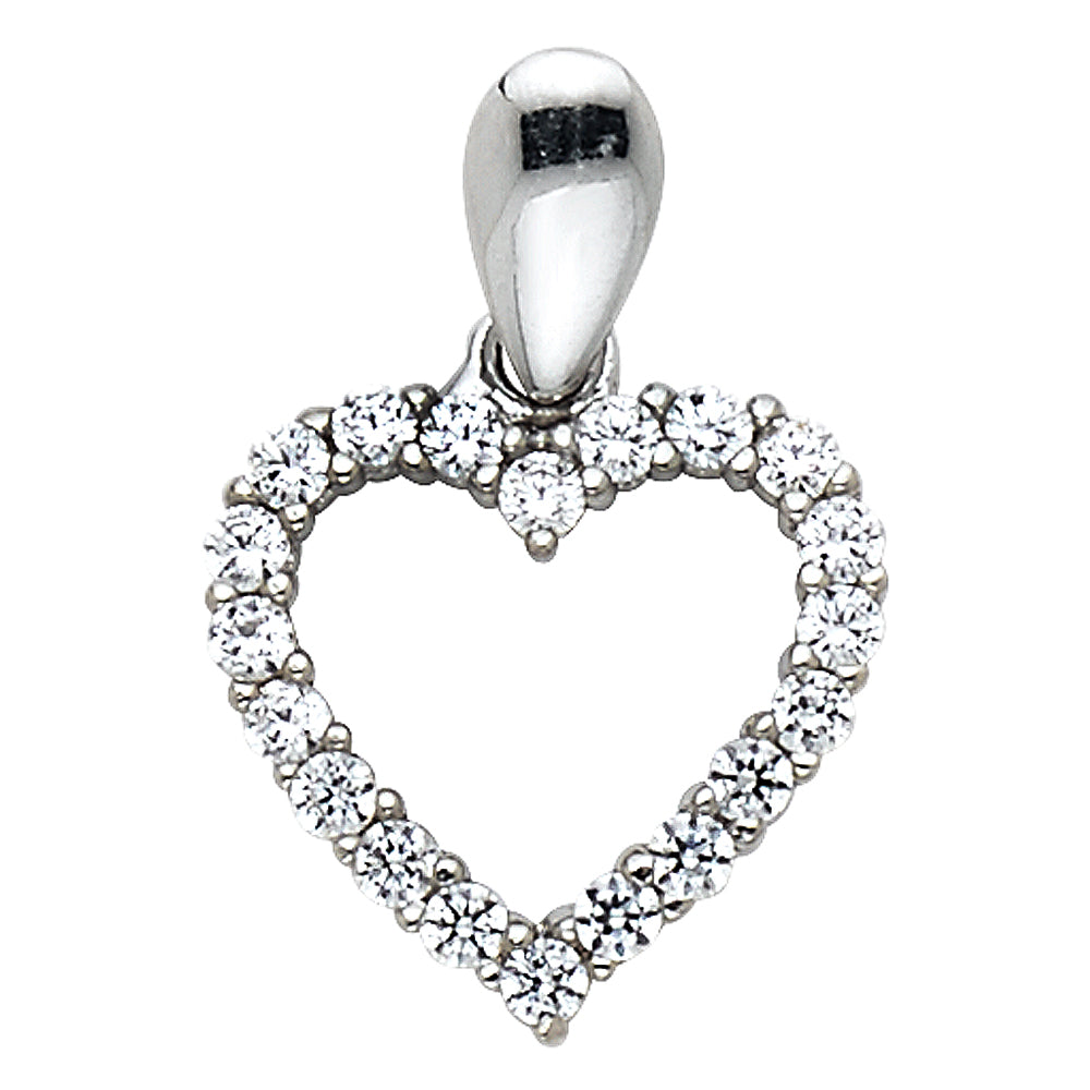 14 Karat Pendant Heart Length 17 Color: White