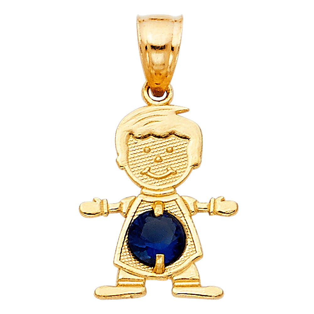 14 Karat boy birthstone Sep Pendant Color: Yellow