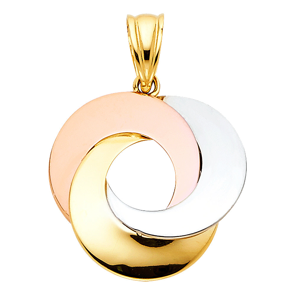 Three-Tone 14 Karat love circle Charm